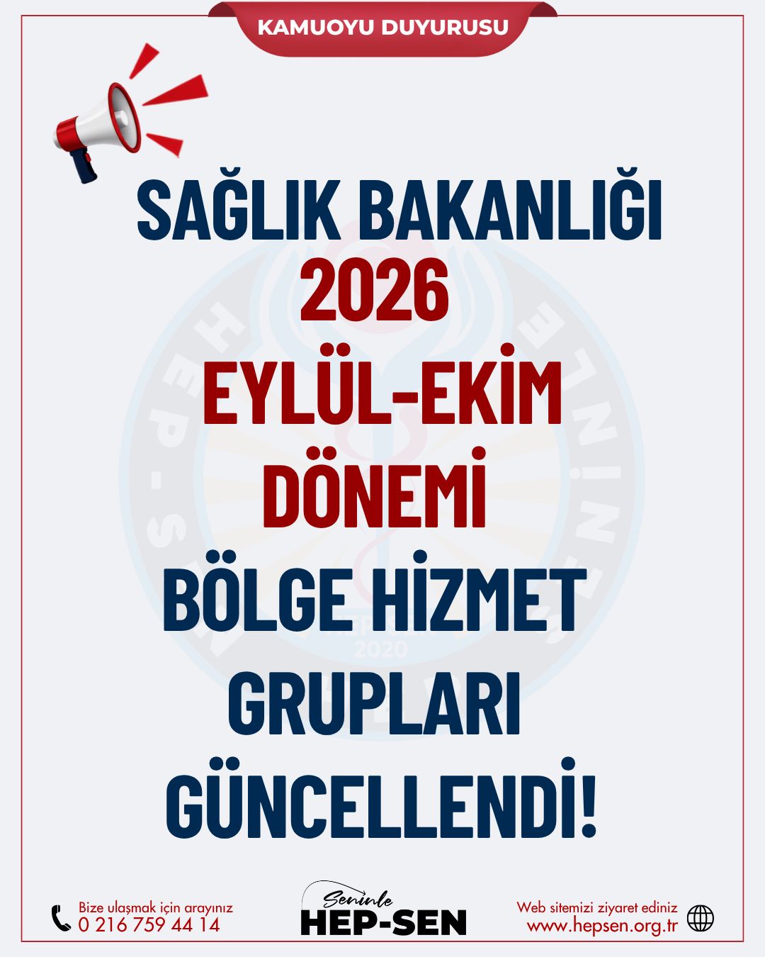 Sağlık Bakanlığı Eylül-Ekim 2026 Bölge Hizmet Grupları Güncellendi!